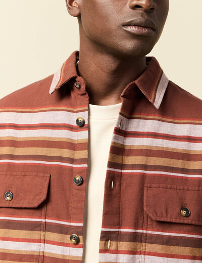 Surchemise manches longues bordeaux homme