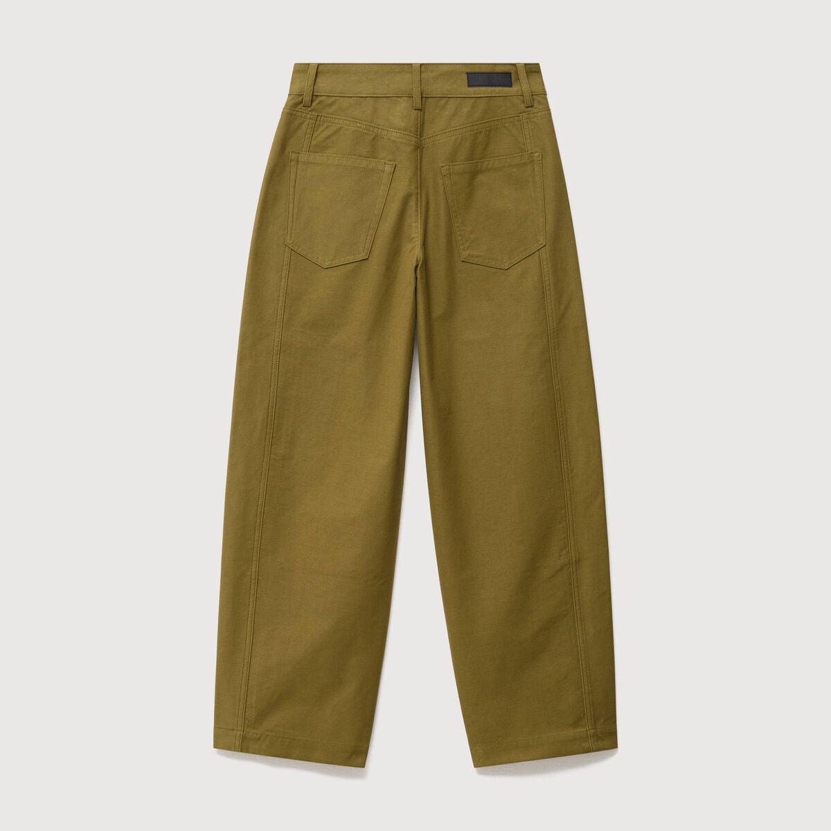 Pantalon coupe regular vert kaki femme
