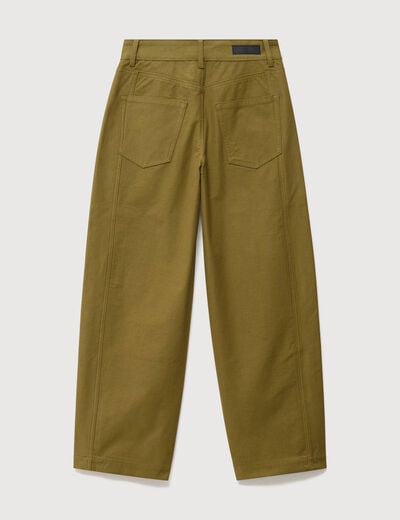 Pantalon coupe regular vert kaki femme