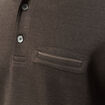 Polo cintr&eacute; manches longues marron fonc&eacute; homme