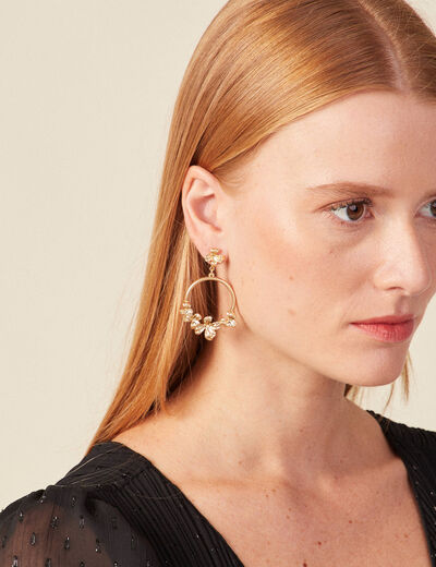 Boucles d'oreilles pendantes couleur or femme
