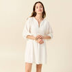 Robe évasée manches 3/4 ecru femme