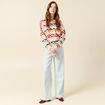 Pull col rond manches longues ecru femme