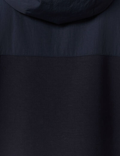 Sweat zippé à capuche bleu marine homme