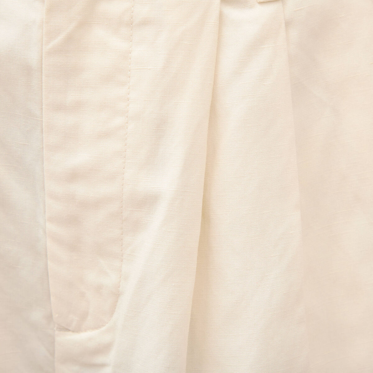 Pantalon barrel coupe loose taille haute ecru femme