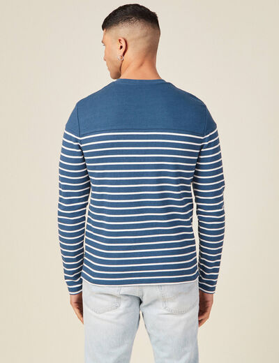 T-shirt manches longues bleu foncé homme
