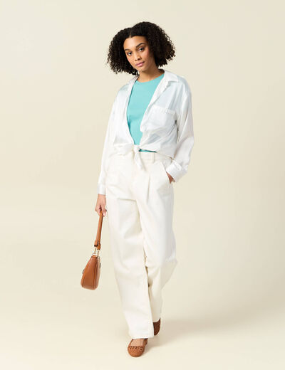 T-shirt éco-responsable bleu turquoise femme