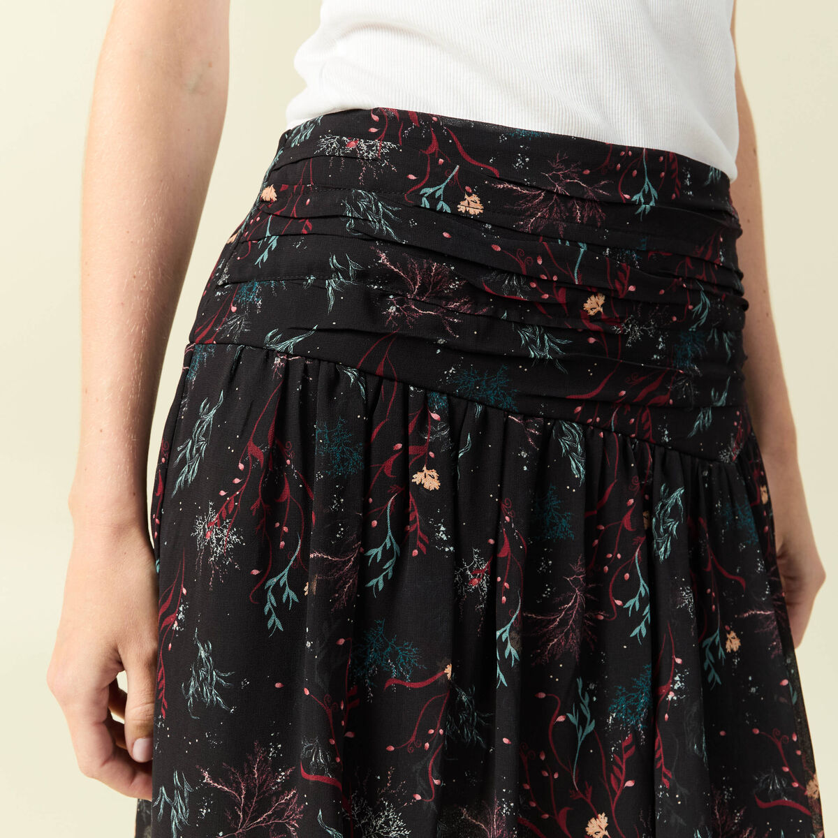 Jupe avec doublure noir femme