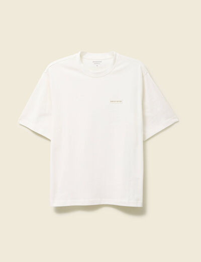 T-shirt oversize en coton ecru homme