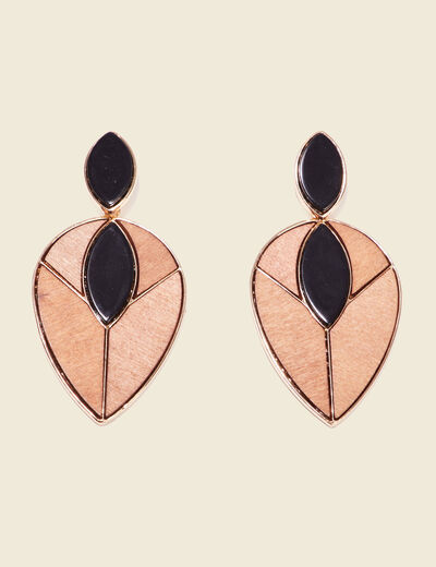 Boucles d'oreilles pendantes noir femme