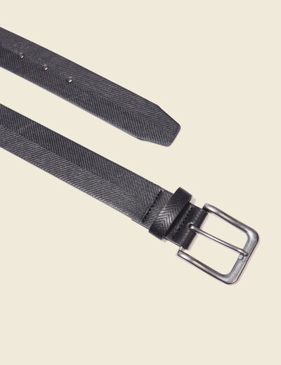Ceinture embossée noir homme