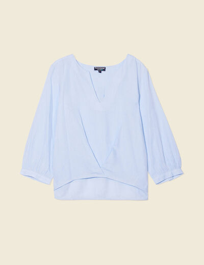 Blouse éco-responsable bleu ciel femme