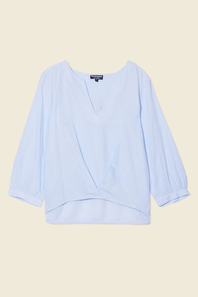 Blouse éco-responsable bleu ciel femme