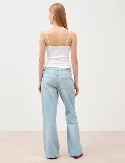 D&eacute;bardeur ajust&eacute; cropped d&eacute;collet&eacute; blanc femme