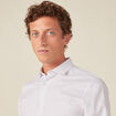 Chemise cintr&eacute;e en coton manches longues blanc homme