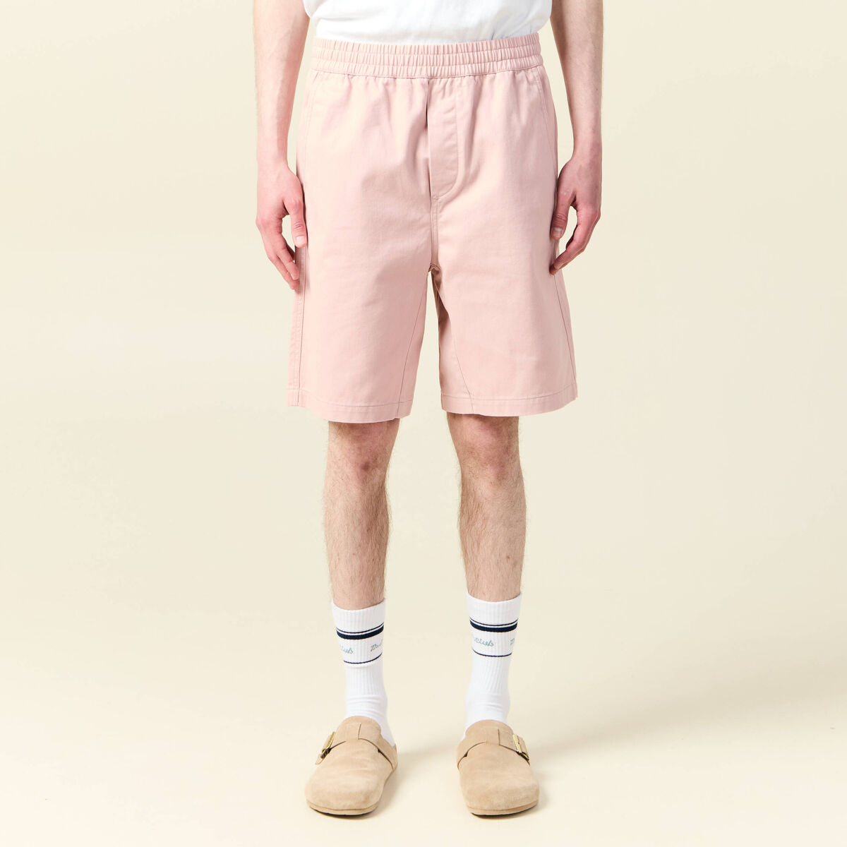 Bermuda droit rose pastel homme
