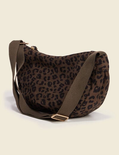 Sac demi-lune vert kaki femme