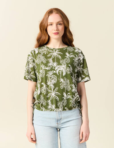 T-shirt oversize manches courtes vert femme