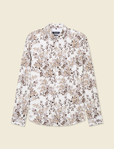 Chemise à manches longues blanc homme