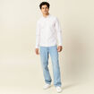 Chemise manches longues rose pastel homme