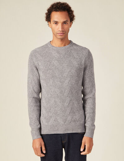 Pull manches longues gris homme