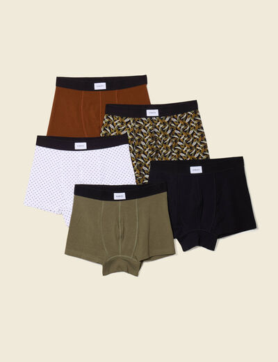 Lot 5 boxers noir homme