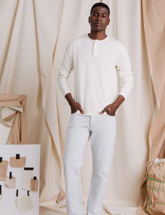 T-shirt manches longues ecru homme