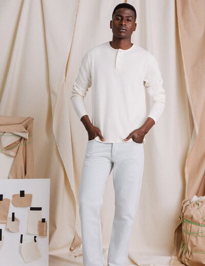 T-shirt manches longues ecru homme
