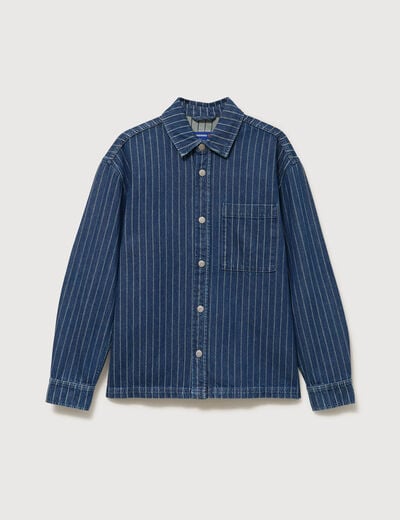 Surchemise oversize en jeans coton denim stone homme