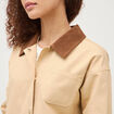 Veste manches longues col classique taupe femme