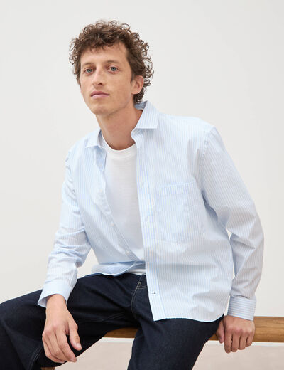 Chemise boyfriend en coton ecru homme