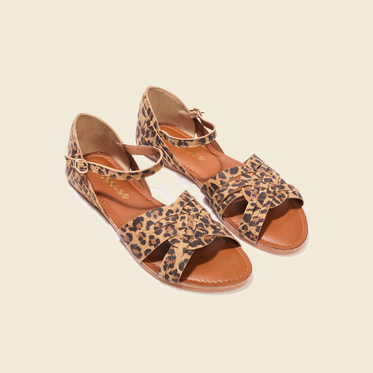 Sandales Plates En Cuir WHATELY - Sandales Femme Cuir Avec Détails Métallisés