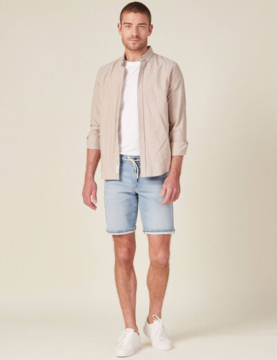 Bermuda confort ultra stretch denim bleach homme
