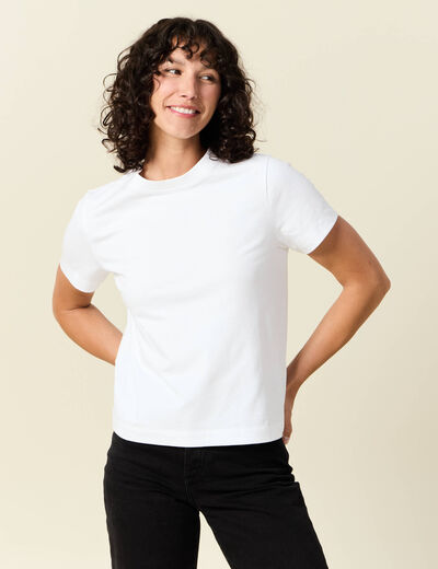 T-shirt manches courtes blanc femme