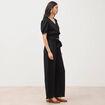 Pantalon loose avec ceinture noir femme