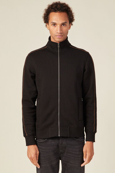 Gilet zippé col montant noir homme