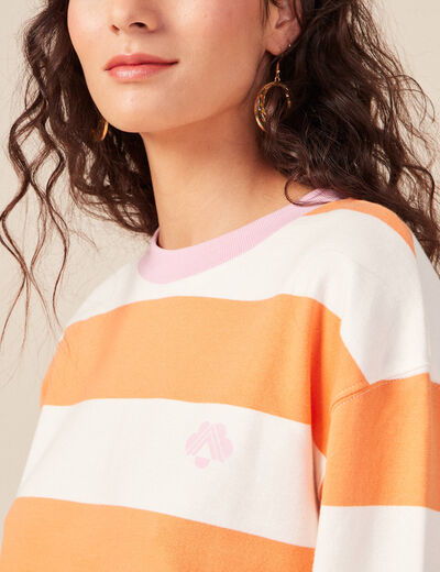 Sweat éco-responsable orange clair femme