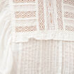 Blouse ample col montant manches courtes ecru femme