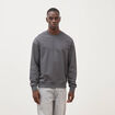 Sweat col rond manches longues en coton gris fonc&eacute; homme