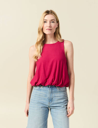 Débardeur sans manches rose framboise femme