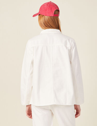 Surchemise droite boutonnée ecru femme