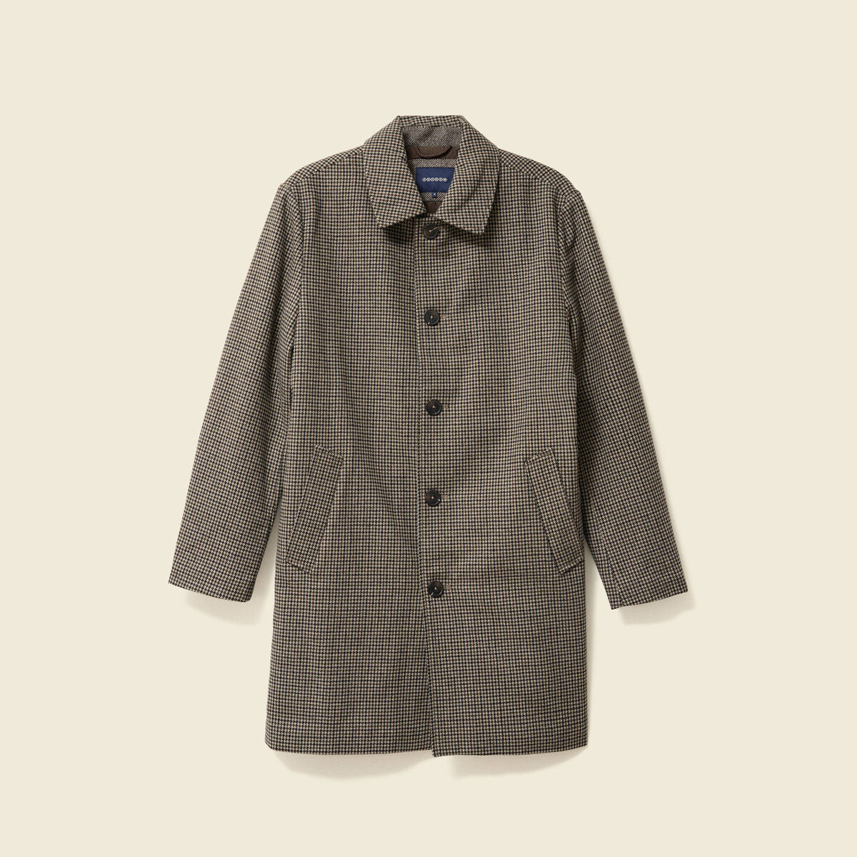 Manteau col classique manches longues camel homme