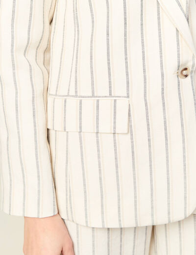 Veste blazer manches longues blanc femme