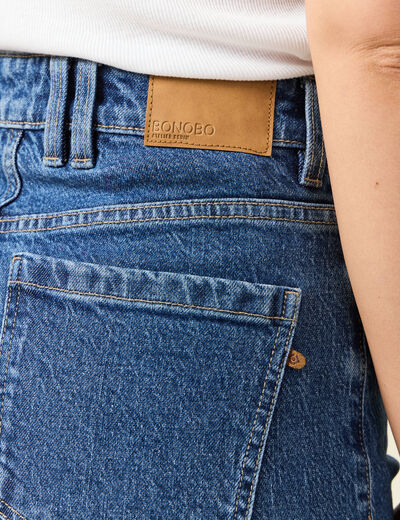 Jeans large taille haute denim stone femme