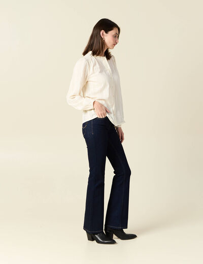Chemise manches longues creme femme