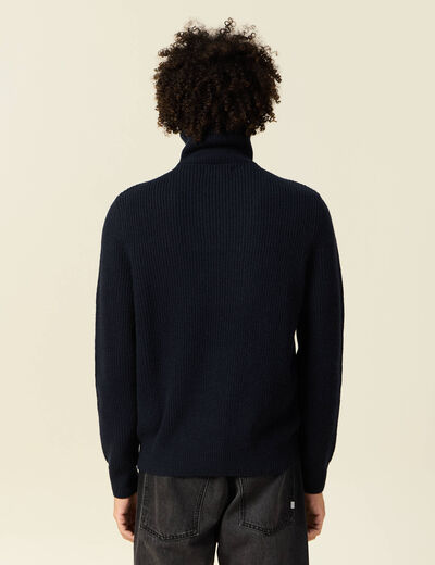 Pull col camionneur bleu marine homme