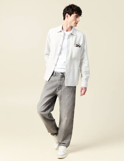 Surchemise manches longues ecru homme