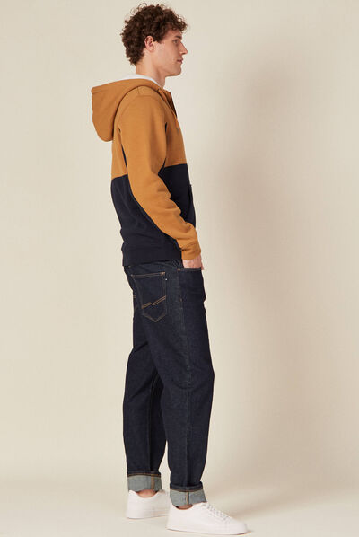 Gilet zippé doublé à capuche camel homme