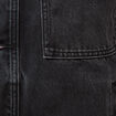 Veste droite en coton col classique denim noir homme