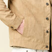 Blouson droit court col classique marron homme